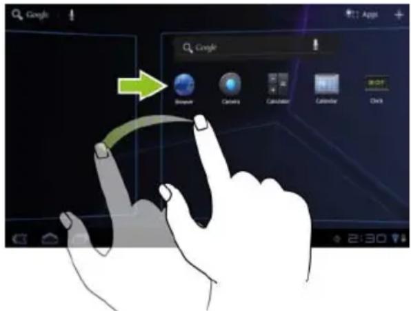 DELL Streak 7 - Pour naviguer dans les écrans d'accueil - 1