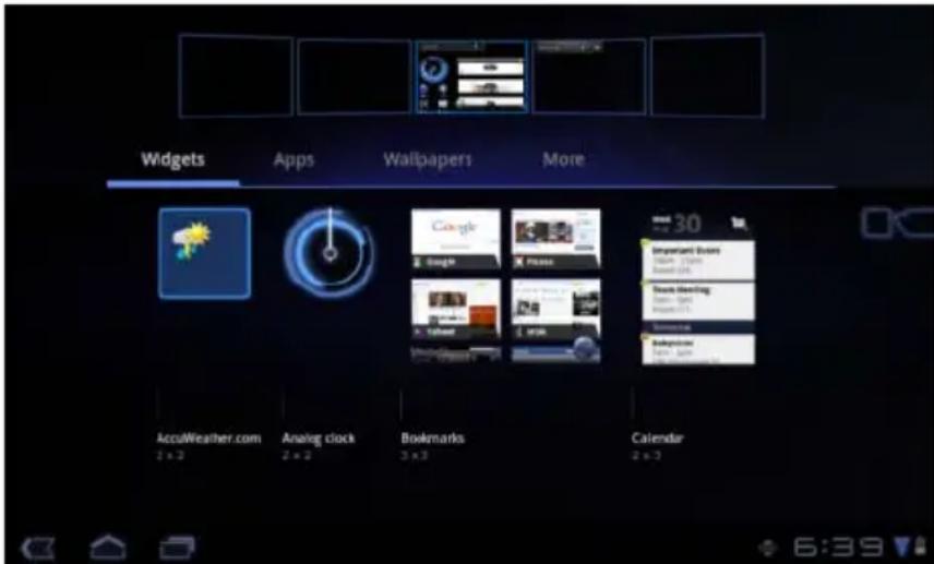 DELL Streak 7 - Ajouter un élément à un écran d'accueil - 1