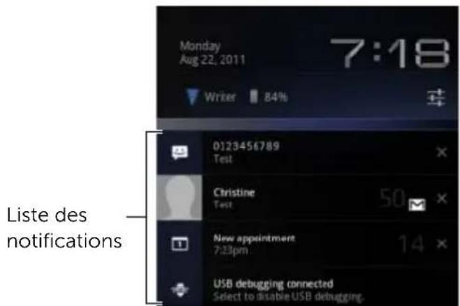 DELL Streak 7 - Gérer les notifications - 1