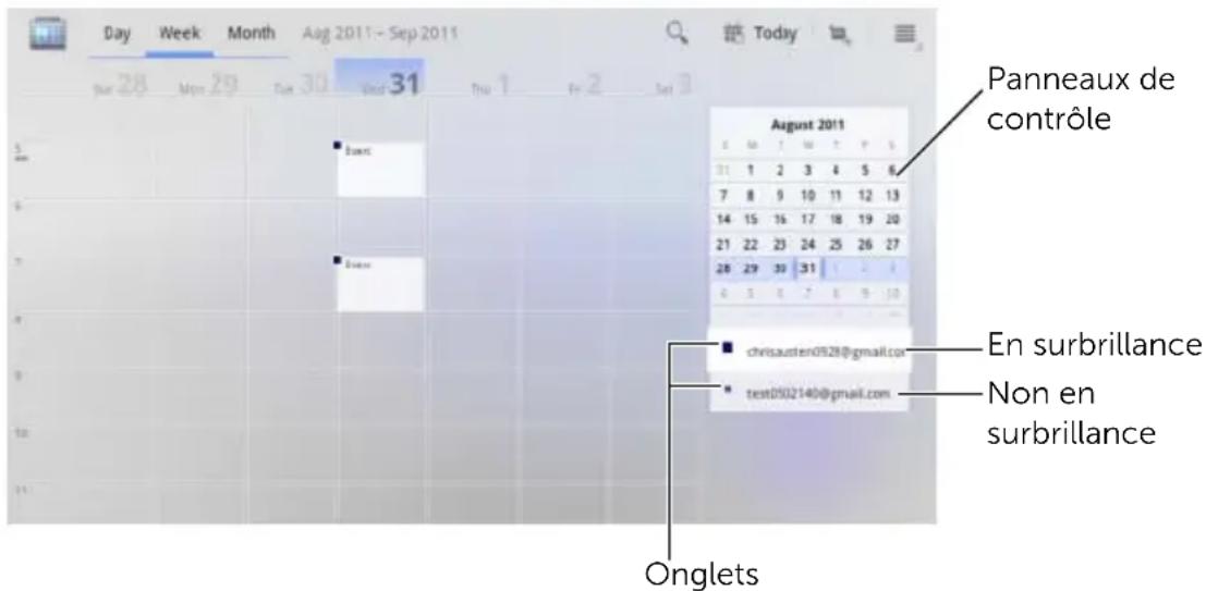 DELL Streak 7 - Pour afficher et synchroniser plusieurs calendriers - 1