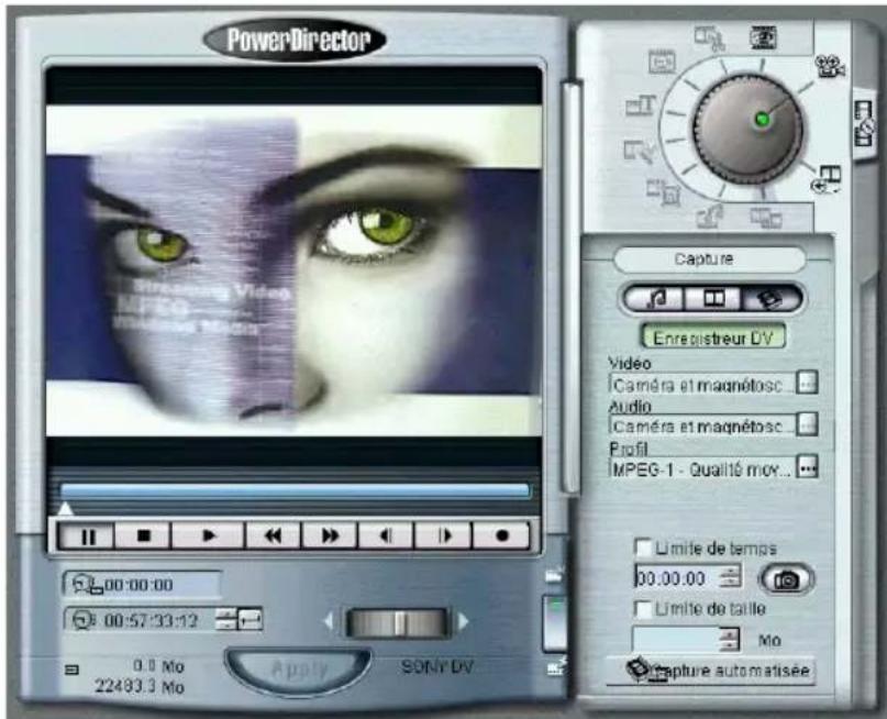 CYBERLINK PowerDirector 2.1 - Capture en mode Magnétoscope DV - 1