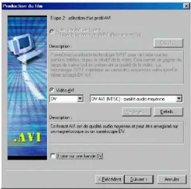 CYBERLINK PowerDirector 2.1 - Production de fichiers AVI - 2