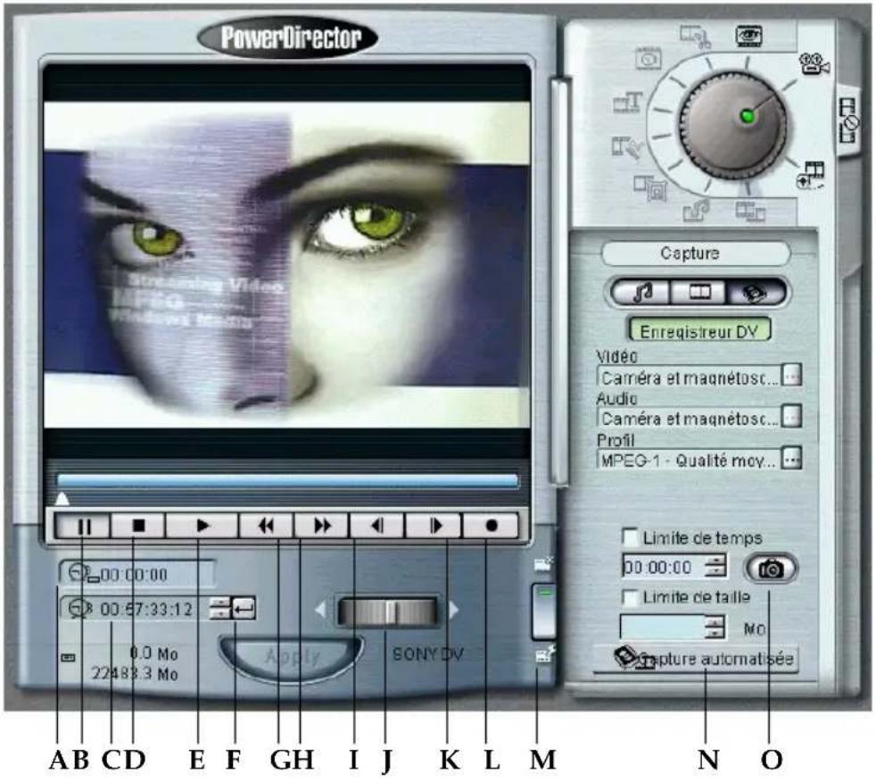 CYBERLINK PowerDirector 2.1 - Mode capture DV VCR - 1