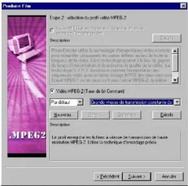 CYBERLINK PowerDirector 2.1 - Production de fichiers MPEG-2 général - 2