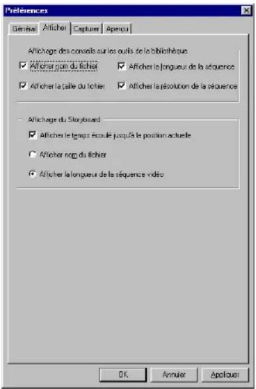 CYBERLINK PowerDirector 2.1 - Préférences d'affichage - 1