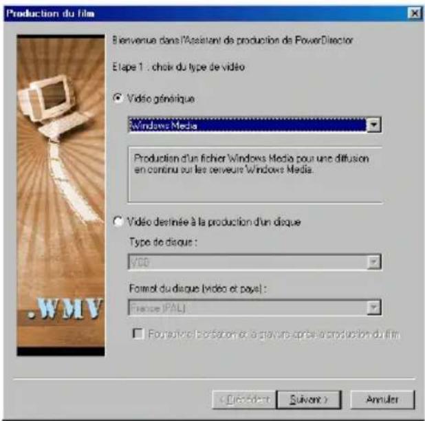 CYBERLINK PowerDirector 2.1 - Production de fichiers Windows Media - 1
