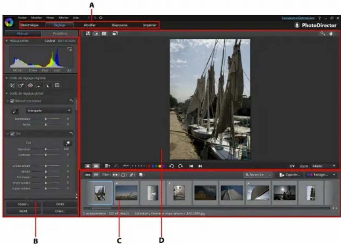 CYBERLINK PhotoDirector 5 - L'espace de travail de PhotoDirector - 1
