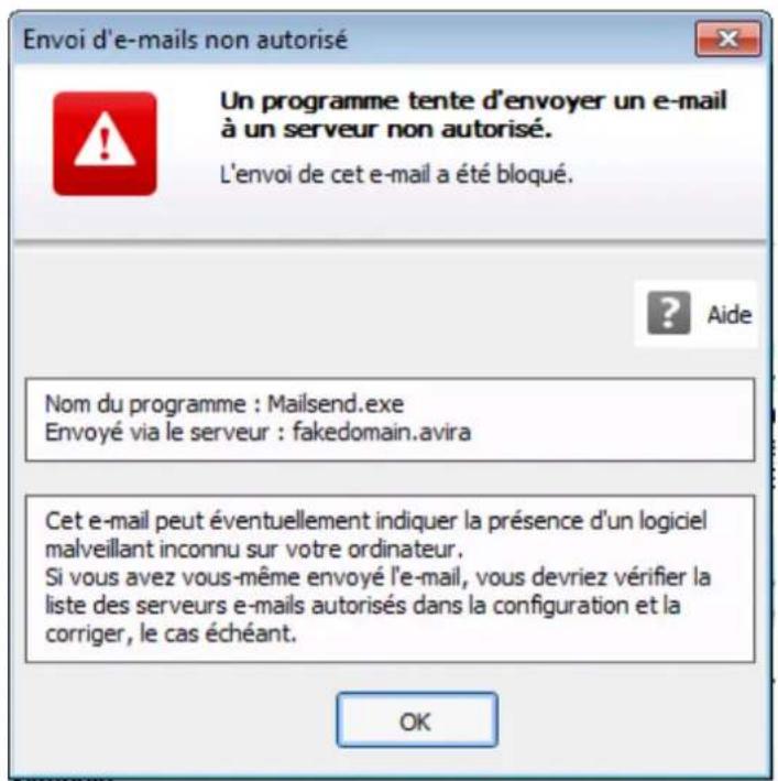 AVIRA Professional Security - Message d'avertissement - 1