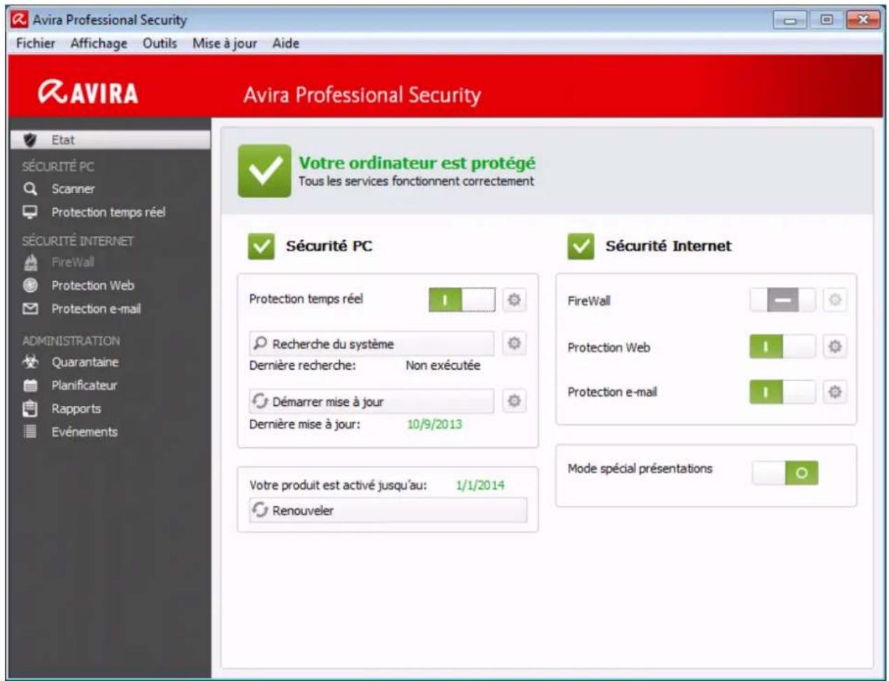 AVIRA Professional Security - Control Center - 1