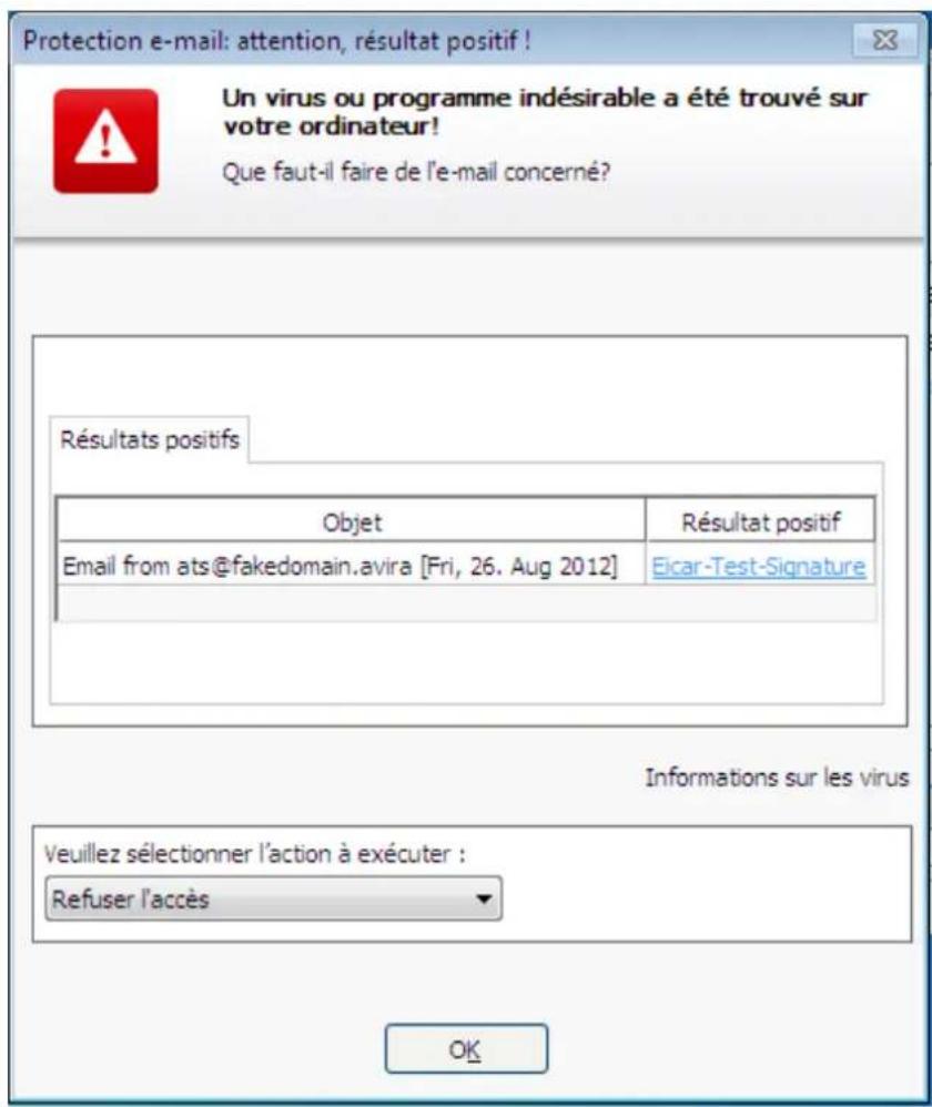 AVIRA Professional Security - Message d'avertissement - 1