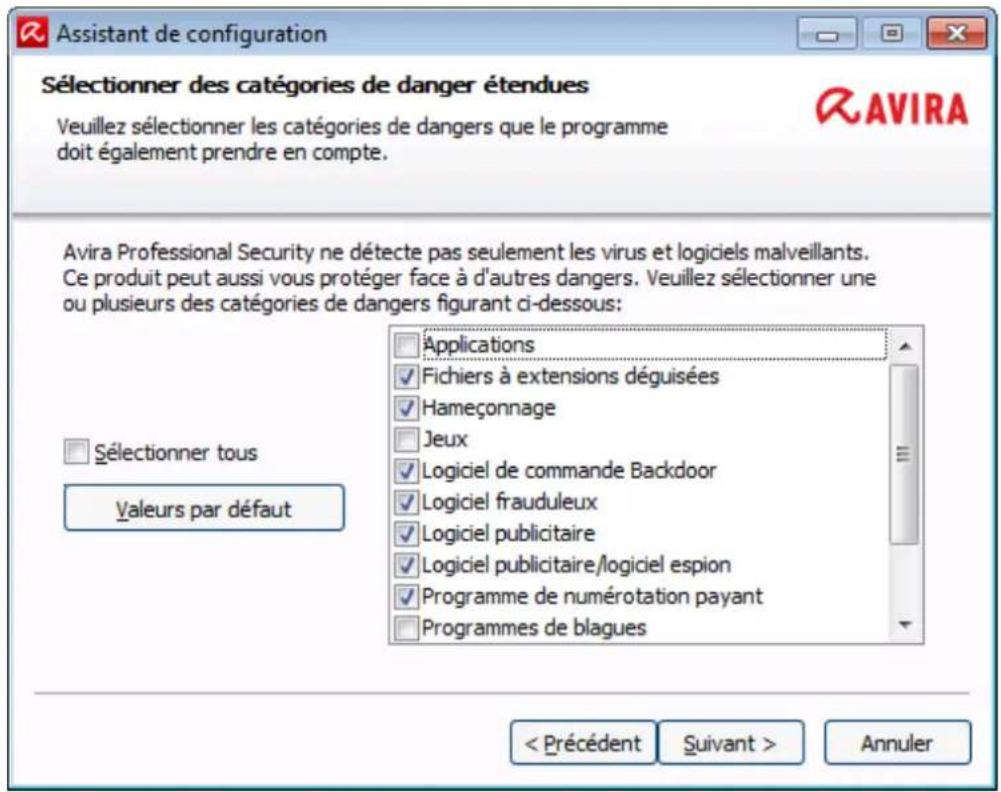 AVIRA Professional Security - Sélection de catégories de danger étendues - 1