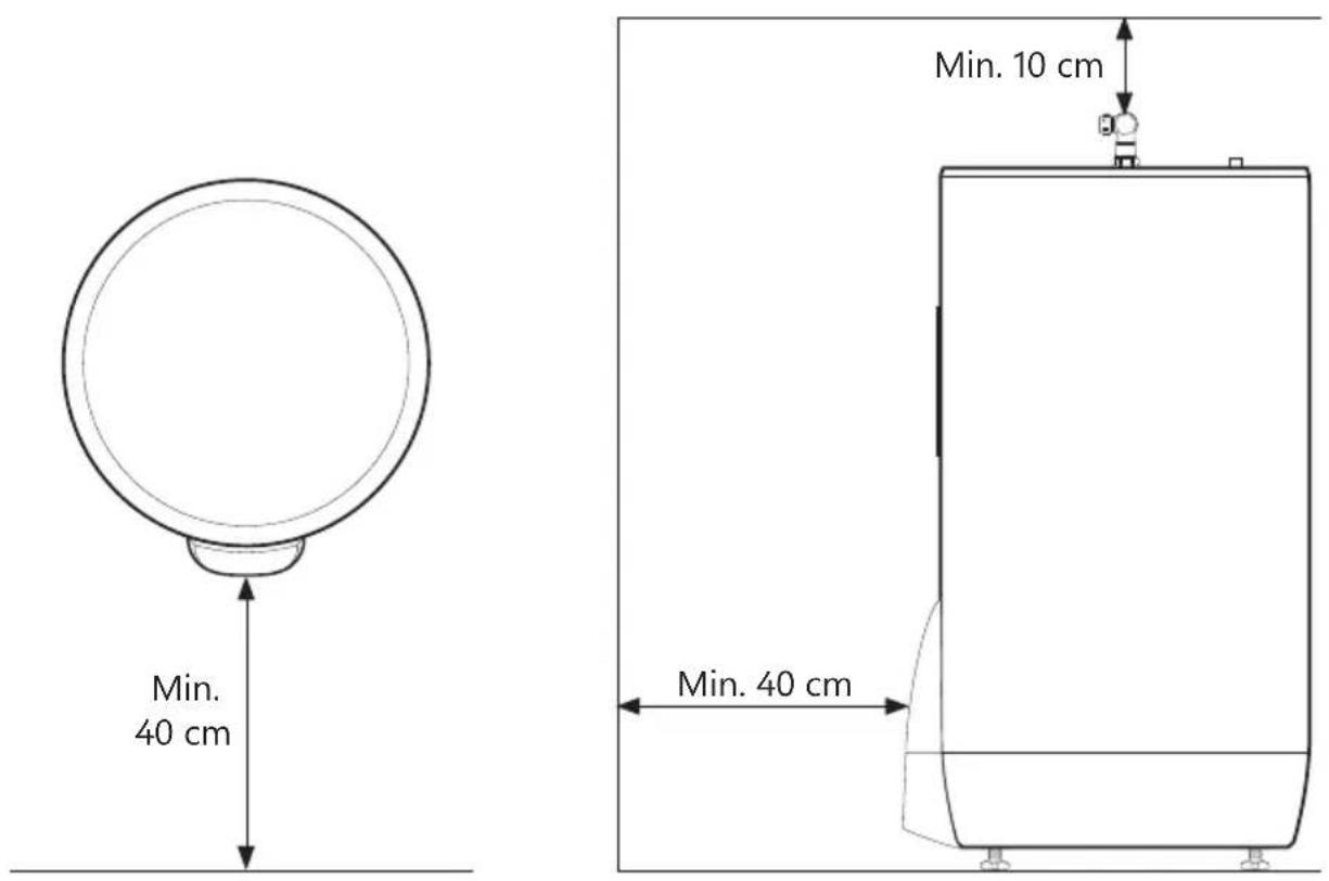OSO Saga Xpress SX 150 l - Krav til installasjonssted og plassering - 1