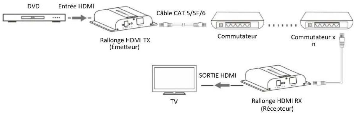 Digitus DS55122 - Connexion à un commutateur réseau/routeur : - 1