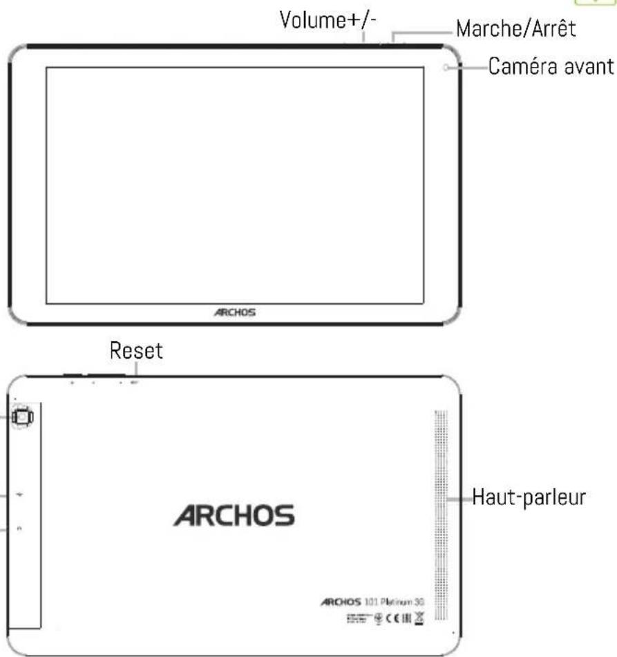 ARCHOS 101 Platinum 3G - Description de l'appareil - 1