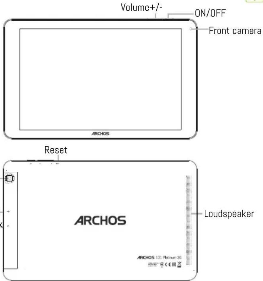 ARCHOS 101 Platinum 3G - Describing your device - 2