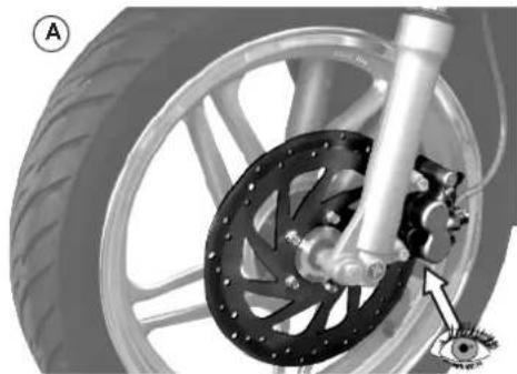 MALAGUTI Centro 125ie - KONTROLLE DER VORDEREN/HINTEREN BREMSBELÄGE UND BREMSSCHEIBEN - 1