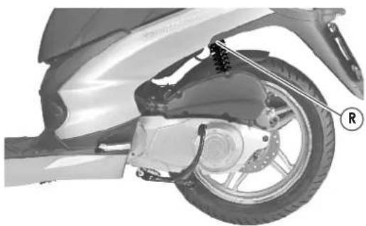 MALAGUTI Centro 125ie - REGULACIÓN DE LOS AMORTIGUADORES TRASEROS - 1