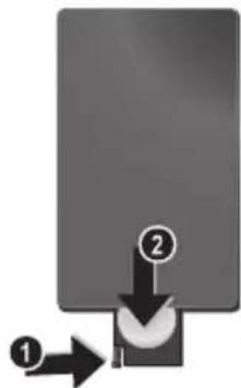 AGFA AF 5135MS - Colocar ou trocar a pilha no commando à distência - 1