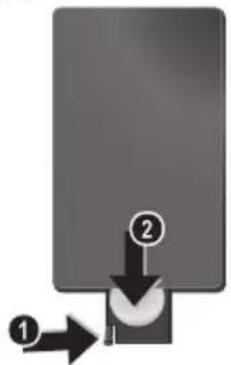 AGFA AF 5105MS - Inserimento o sostuzione della batteria del telecomando - 1