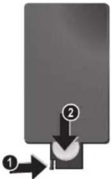 AGFA AF 5105MS - Batterie der Fernbedienung einlagen oder wechseln - 1