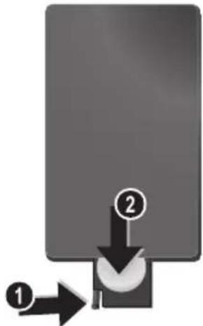 AGFA AF 5085S - Colocar las pilas en el mando a distancia o cambiarlas - 1