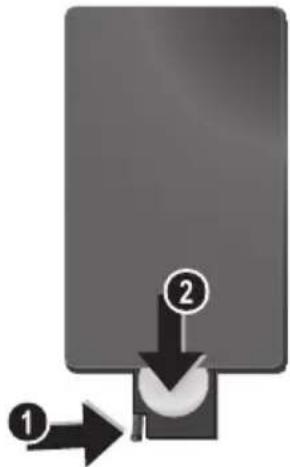 AGFA AF 5085S - Inserimento o sostuzione della batteria del telecomando - 1
