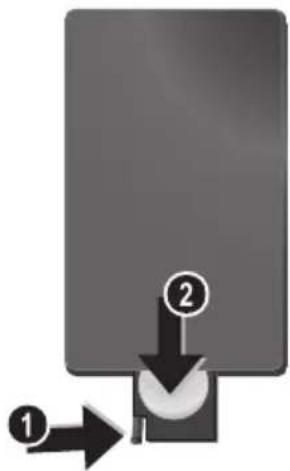 AGFA AF 5085S - Vlozenie a vymena batérii v dial'kovom ovládači - 1