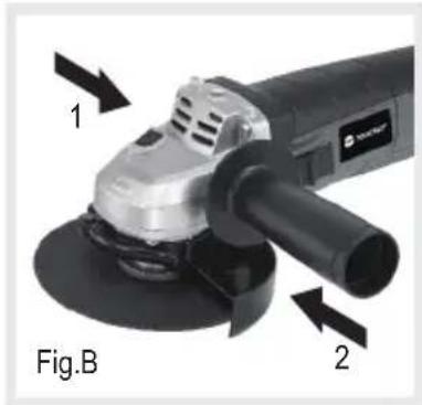 Toolcraft TWS125 - Fit the additional hand grip - 1