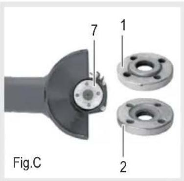 Toolcraft TWS125 - Fitting the abrading disc - 3