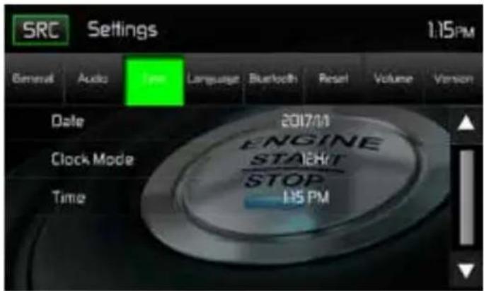 MAC AUDIO 520 DAB - Time Sub-menu features - 1