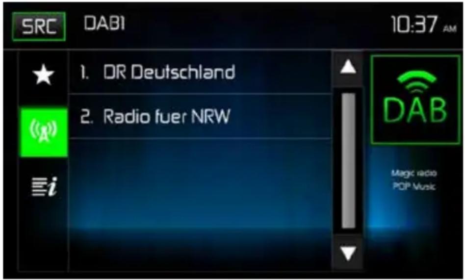 MAC AUDIO 520 DAB - DISPLAY THE STATION LISTS WITH DISPLAY OF THE STATION GROUP - 1