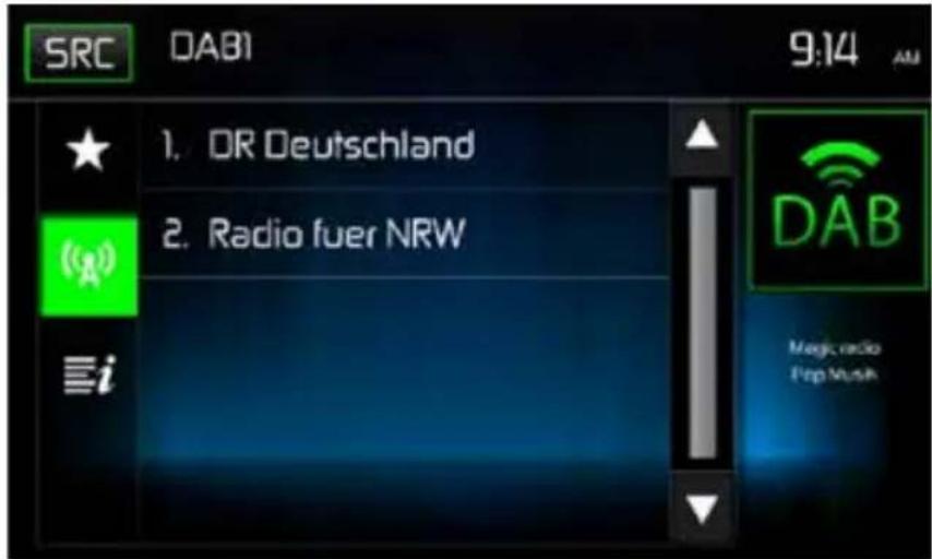 MAC AUDIO 520 DAB - ANZEIGE DER SENDERLISTEN MIT ANZEIGE DER SENDERGRUPPE - 1