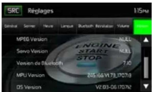MAC AUDIO 520 DAB - Sous-menu VERSION - 2