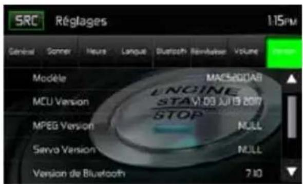 MAC AUDIO 520 DAB - Sous-menu VERSION - 1