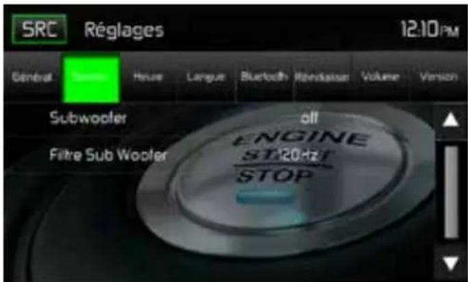 MAC AUDIO 520 DAB - Fonctions du sous-menu AUDIO - 1