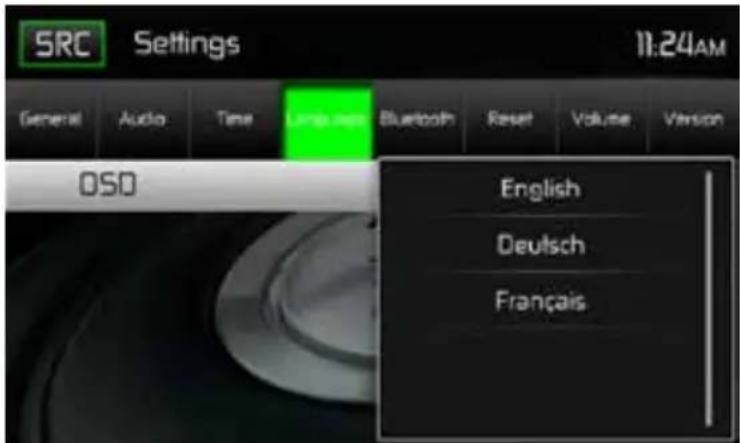 MAC AUDIO 520 DAB - Language Sub-menu features - 1