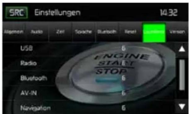 MAC AUDIO 520 DAB - Untermenü LAUTSTÄRKE - 1