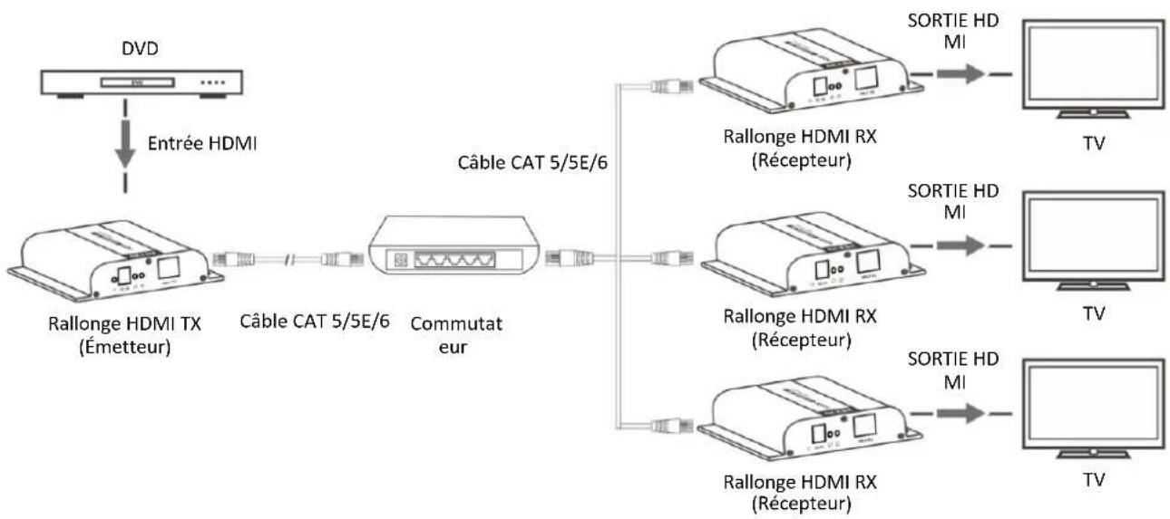 Digitus DS55123 - Connexion un vers plusieurs: - 1
