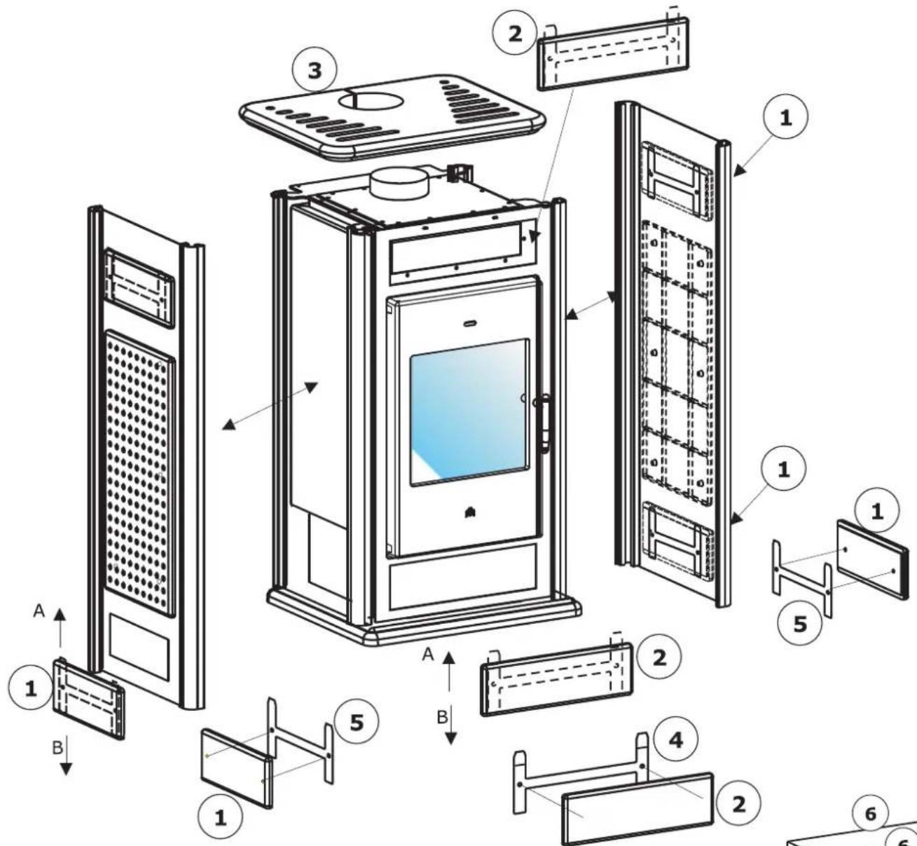EDILKAMIN Warm - Boiler-stove installation with closed expansion tank: - 1