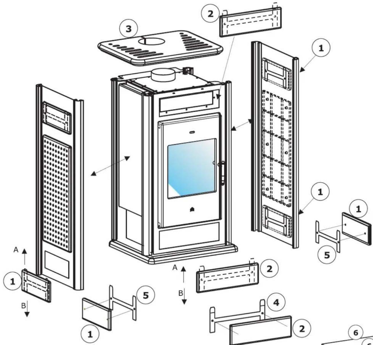EDILKAMIN Klima - Boiler-stove installation with closed expansion tank: - 1