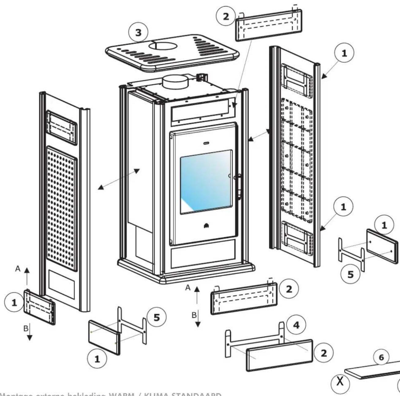 EDILKAMIN Klima - Installatie thermokachel met gesloten expansievat: - 1