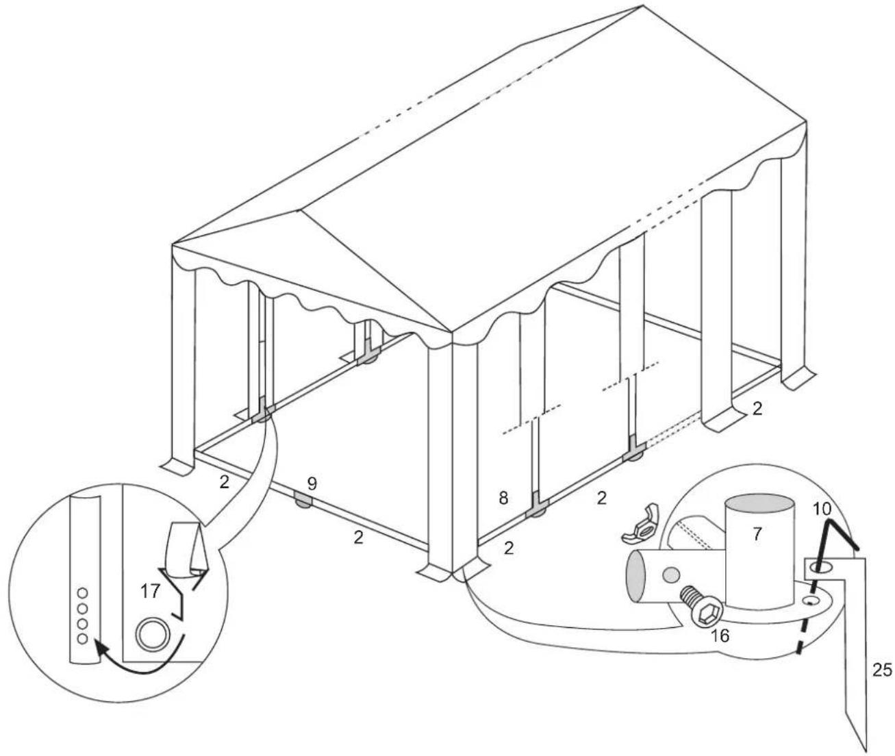 Profizelt24 4 m series premium 2 60m - Garantie und Kundendienst - 18