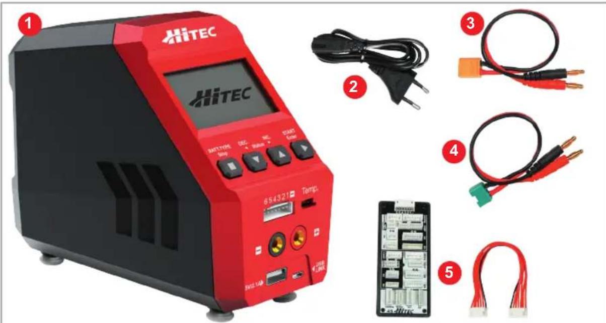 Hitec X1 Red - Aufbau des Ladegeräts - 1