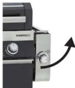 Rösle BBQ Station Videro G3 - Ontkoppel de gasslang voor elke omklaphandeling van de zijtafel! Daardoor vermijdt u dat de gasslang afgekneld worden. - 1