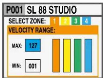 Studiologic SL73 Studio - Édition de zone - 2