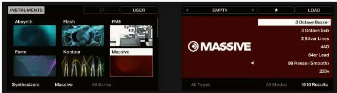 NATIVE INSTRUMENTS Komplete Kontrol S88 MK2 - Filtrer les fichiers de Presets par Produit depuis le clavier - 3