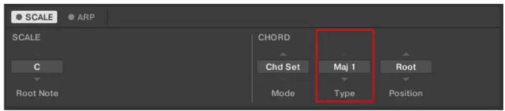 NATIVE INSTRUMENTS Komplete Kontrol S88 MK2 - CHORD Type lorsque CHORD Mode est regle sur Chd Set - 1