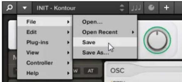 NATIVE INSTRUMENTS Komplete Kontrol S88 MK2 - Sauvegarder un fichier de Preset - 1