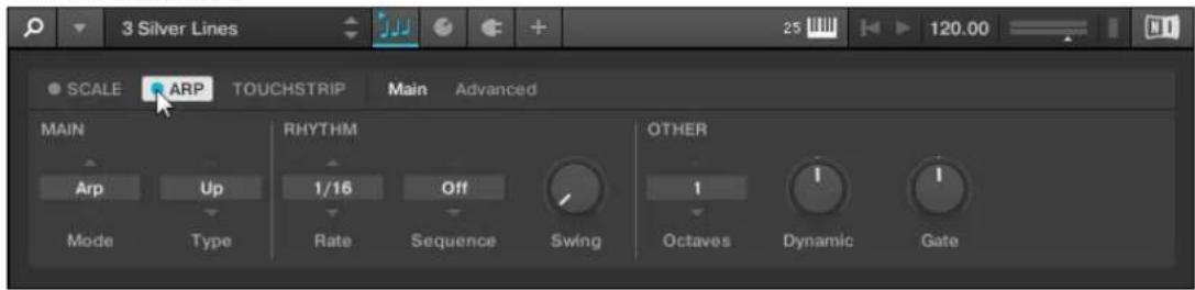 NATIVE INSTRUMENTS Komplete Kontrol S88 MK2 - Activer l'Arpeggiator dans le logiciel KOMPLETE KONTROL - 3