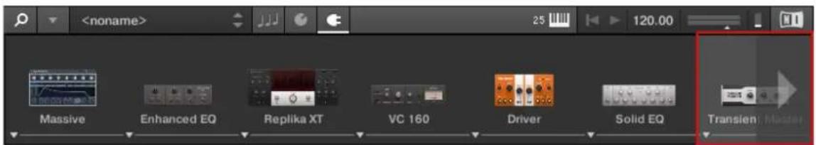 NATIVE INSTRUMENTS Komplete Kontrol S88 MK2 - Faire défiler la Plug-in Chain - 1
